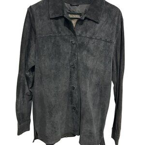 Outfit JPR Mens Genuine Leather Button-Up Shirt Jacket Sz Medium Grunge Shaket